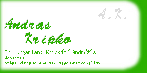 andras kripko business card